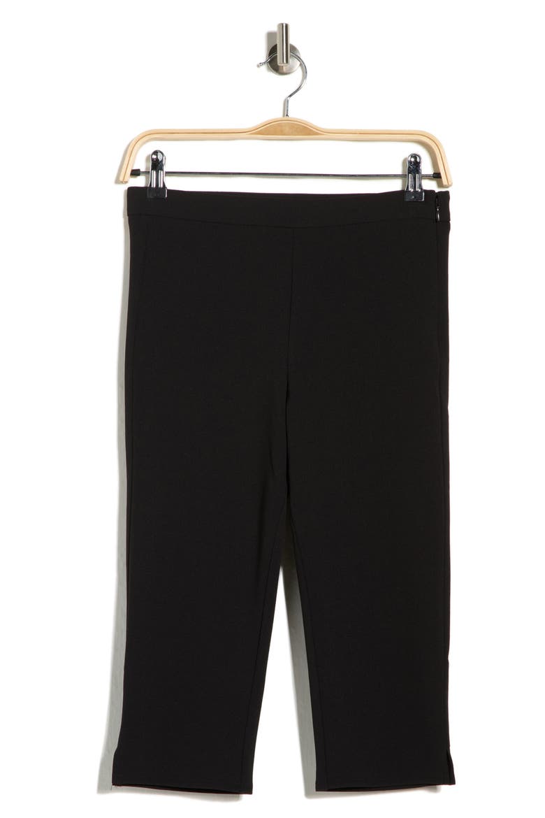 Stretch Crepe Capri Pants, Alternate, color, BLACK