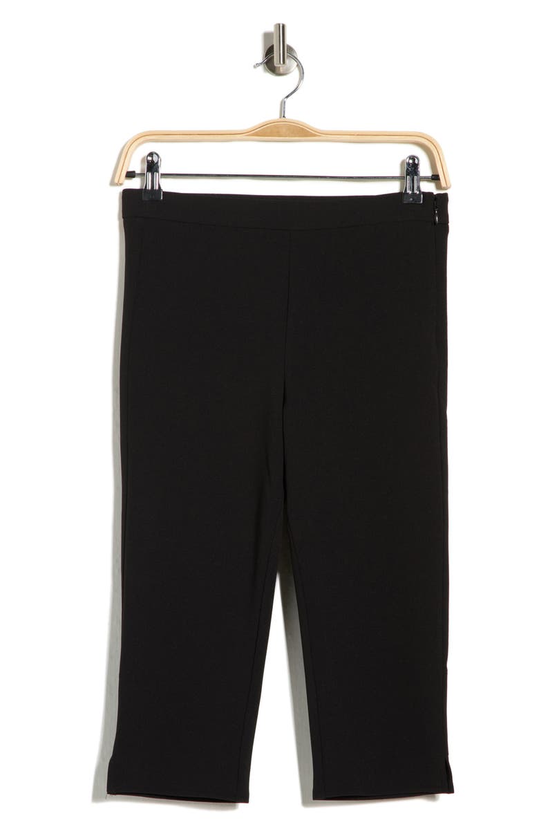 Leith Stretch Crepe Capri Pants, Alternate, color, Black
