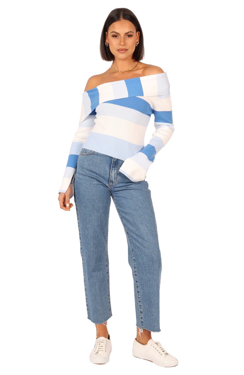 Petal & Pup Narla Off the Shoulder Sweater, Alternate, color, Blue