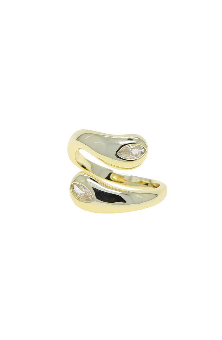 Mazin Jewels Mallorca Ring with Green Stones, Main, color, Gold And White