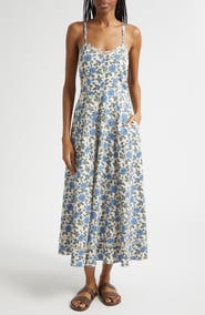 Derek Lam 10 Crosby Adair Print Sleeveless Midi Dress