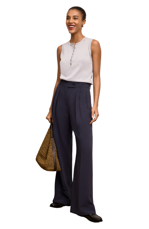 M.m.lafleur Crimmins Pointelle Tank In Blue