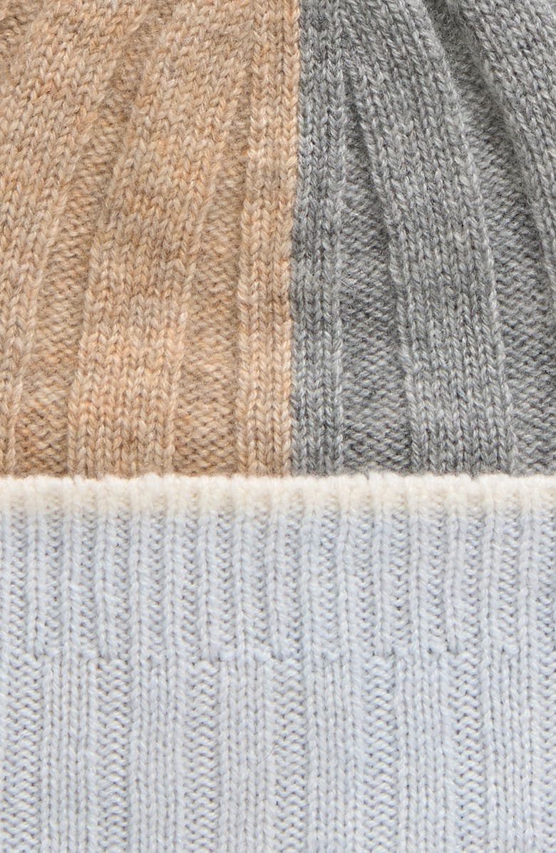 Johnstons of Elgin Colorblock Cashmere Rib Beanie, Alternate, color,
