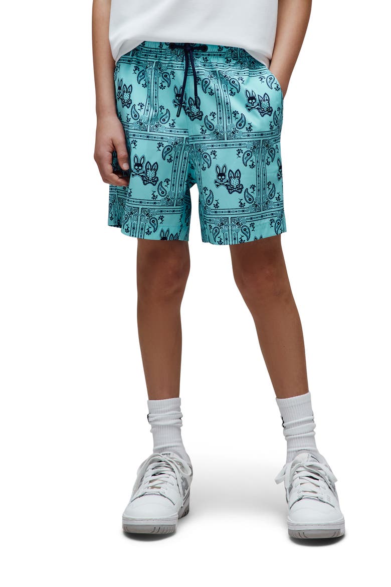Kids' Luke Paisley Print Swim Trunks, Alternate, color, ANTIGUA SAND