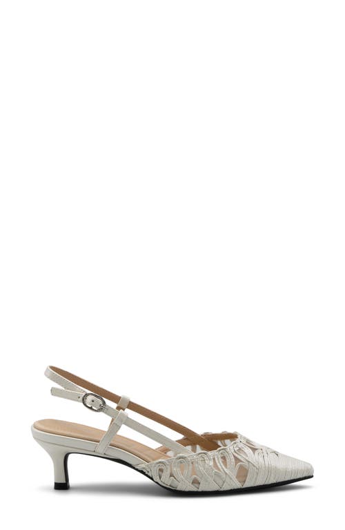 Adrienne Vittadini Sensation Kitten Heel Slingback Pump In White Pearl