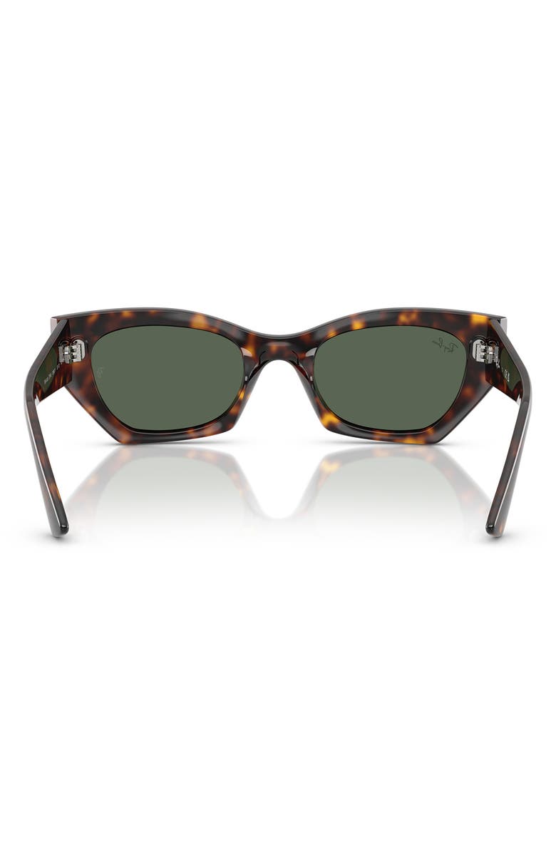 Ray-Ban Zena 49mm Geometric Sunglasses, Alternate, color, Havana / Dark Green