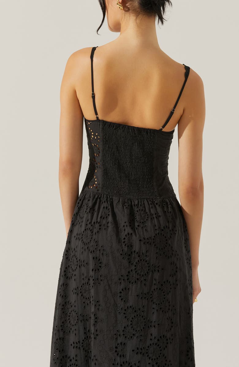 ASTR the Label Yamila Cotton Eyelet High-Low Dress, Alternate, color, 