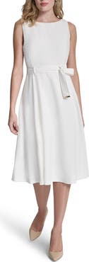 DKNY Sleeveless A-line Midi Dress