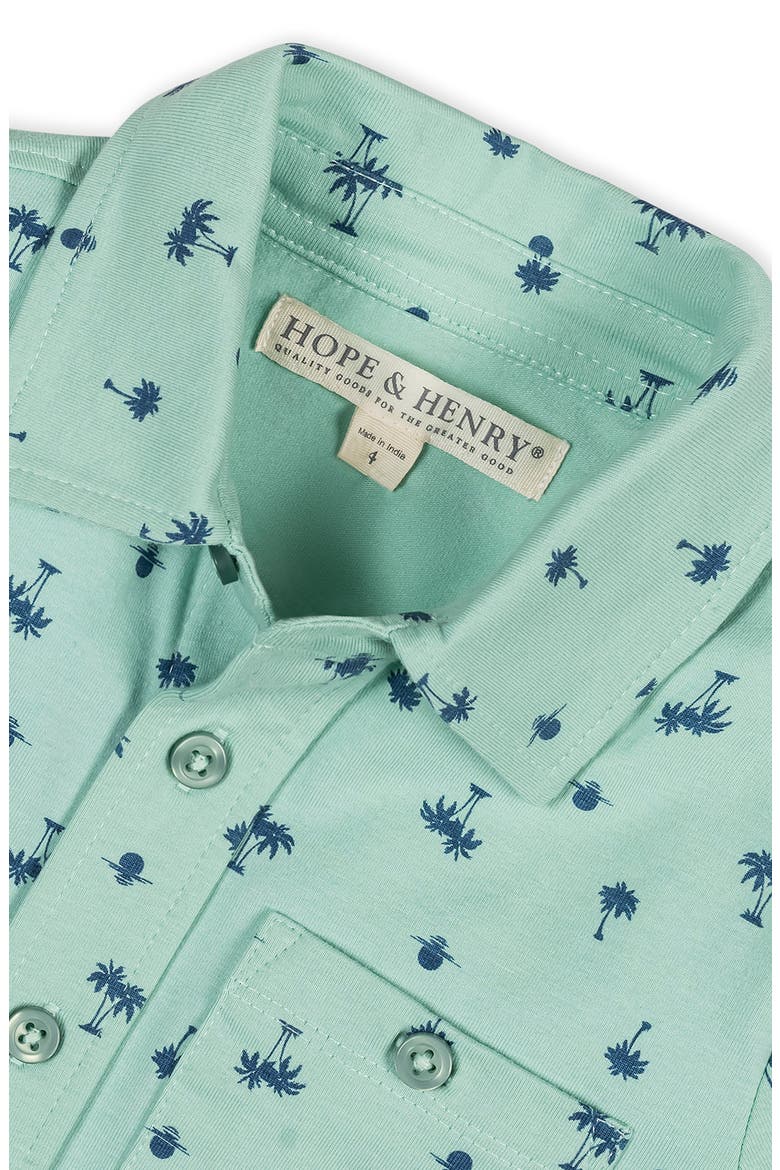 Kids' Organic Short Sleeve Jersey Knit Shirt, Alternate, color, Tidal Palm Print