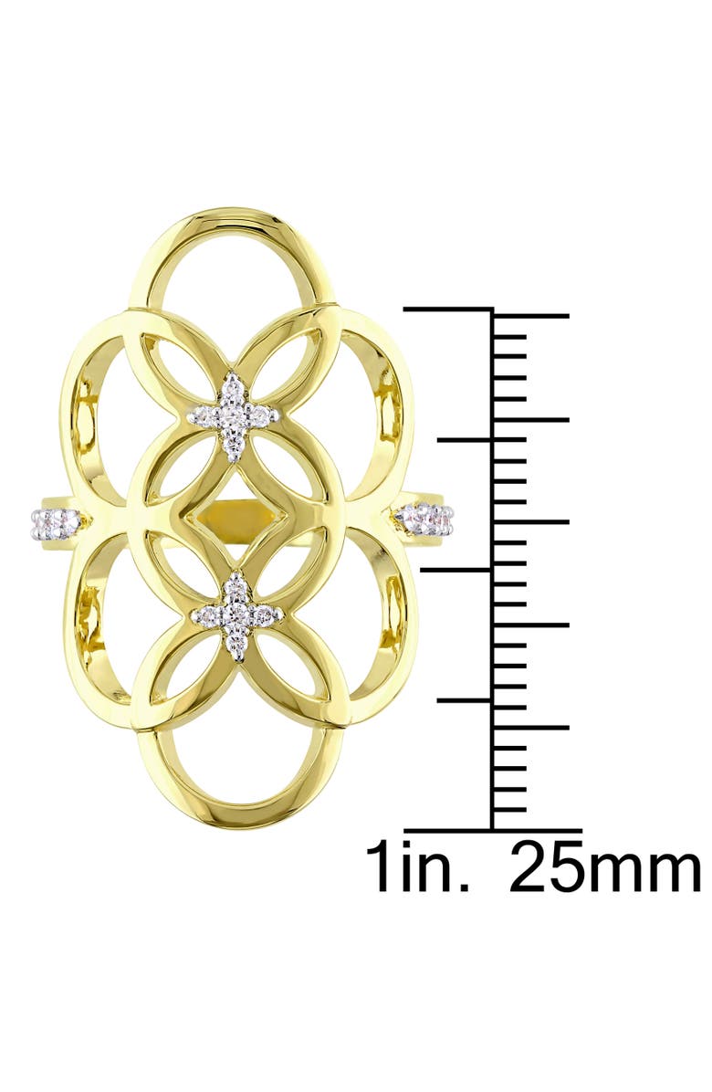Julianna B. Diamond Circle Linked Floral Ring, Alternate, color, Yellow-Plated Sterling Silver