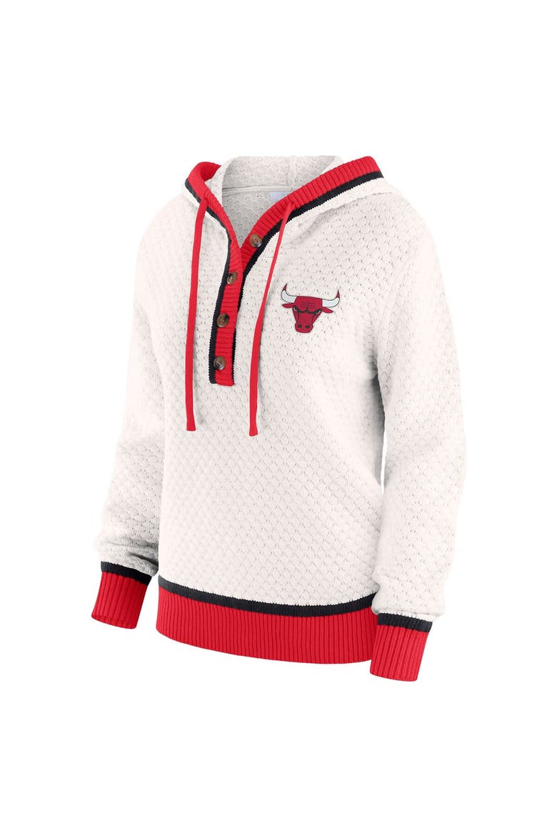 Women's WEAR by Erin Andrews White Chicago Bulls Plus Size Hoodie Sweater, Alternate, color, White