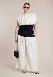 ELOQUII Colorblocked Wide Leg Pant