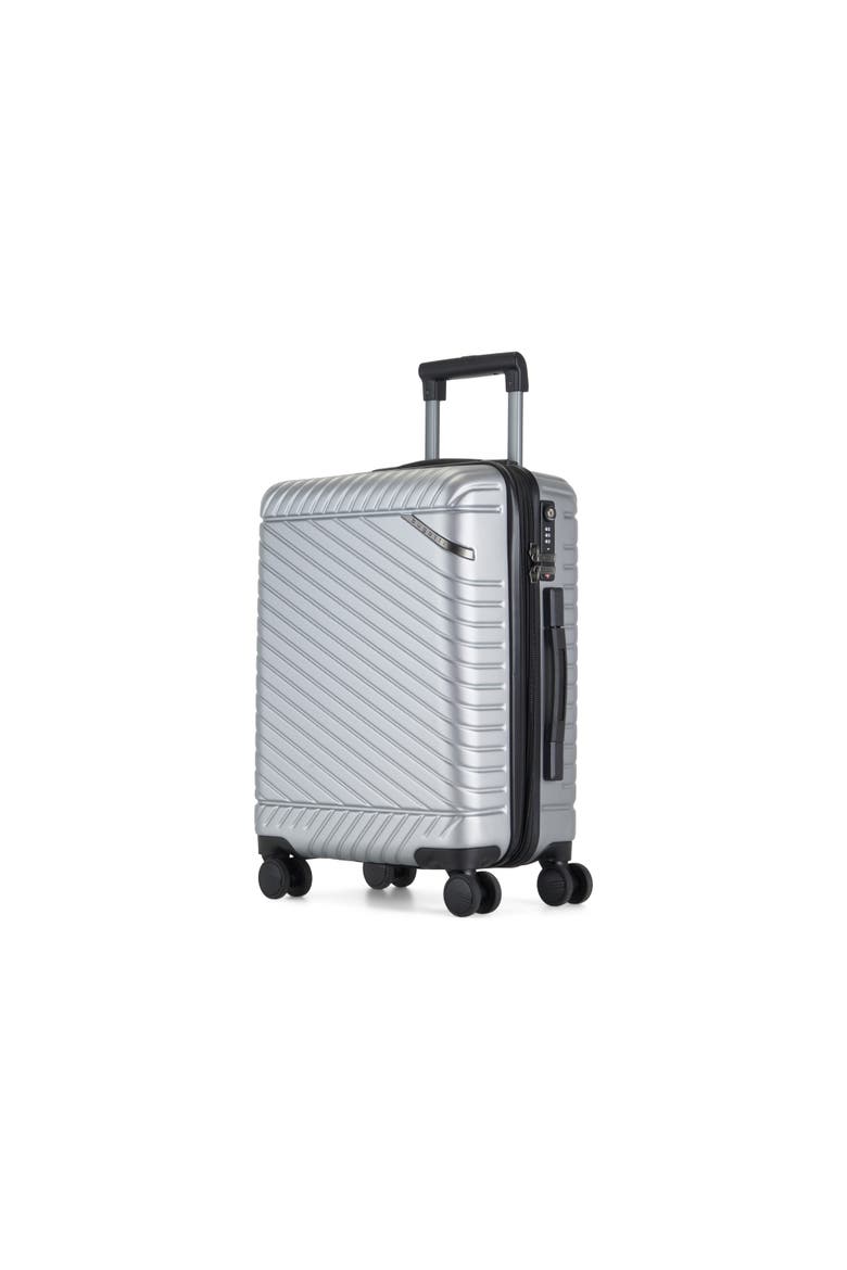 Oslo 3 Piece Hardside Luggage Set with Expansion, Alternate, color, Silver