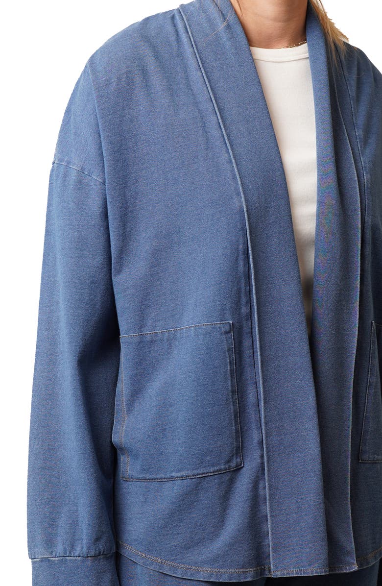 CYRUS Open Front Denim Cardigan, Alternate, color, Medium Wash