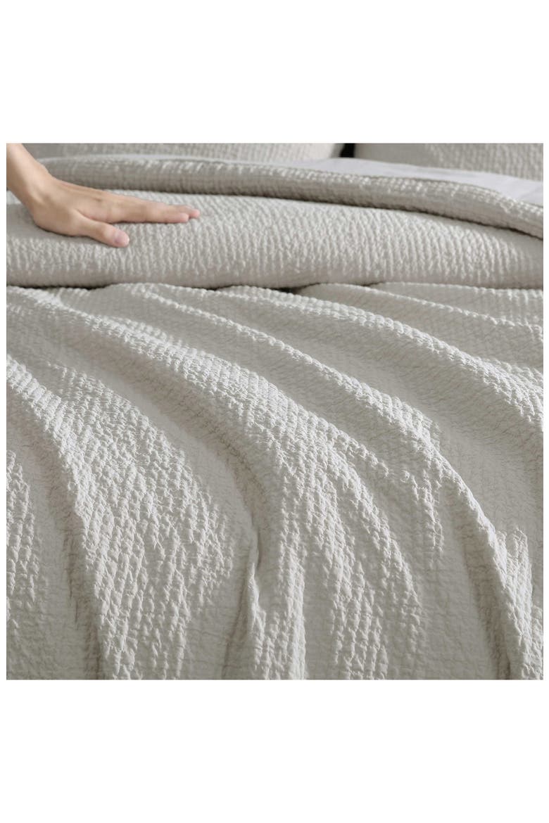 Puckered Comforter Set, Alternate, color, SILVER LEAF