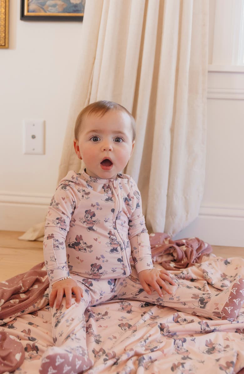 Copper Pearl Minnie Mouse Zip Footie, Alternate, color, Minnie Mouse