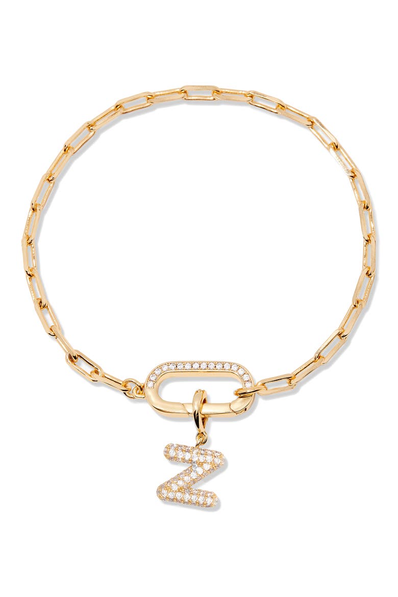 Petra Initial Charm Bracelet, Main, color, GOLD Z