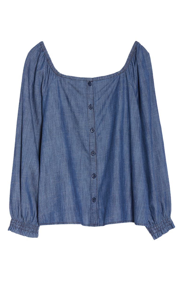 Caslon<sup>®</sup> Chambray Button Top, Alternate, color,
