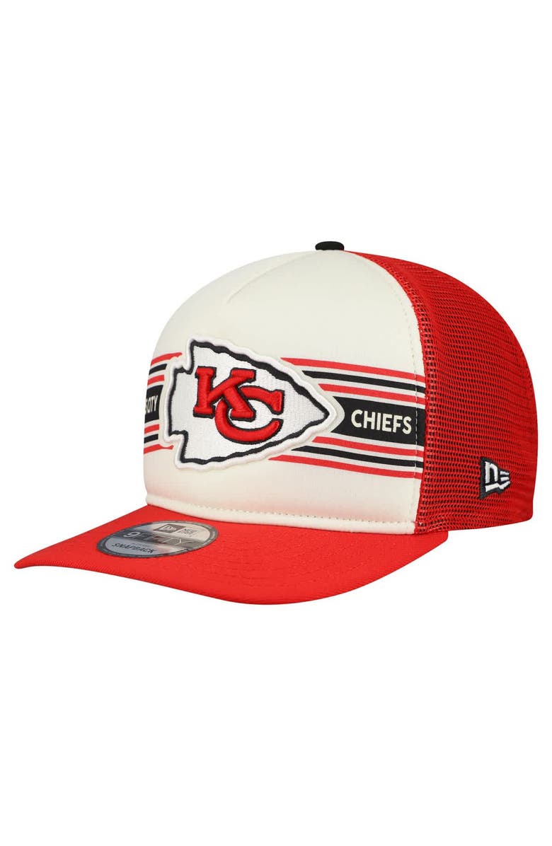 New Era Men's New Era  Cream/Red Kansas City Chiefs Banner A-Frame 9FIFTY Snapback Hat, Main, color, Cream