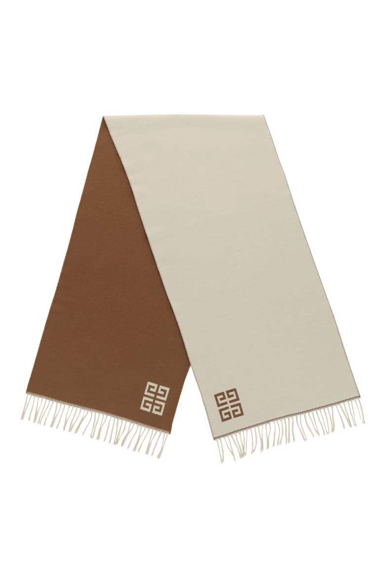 4G Reversible Wool Scarf, Alternate, color, DARK BEIGE