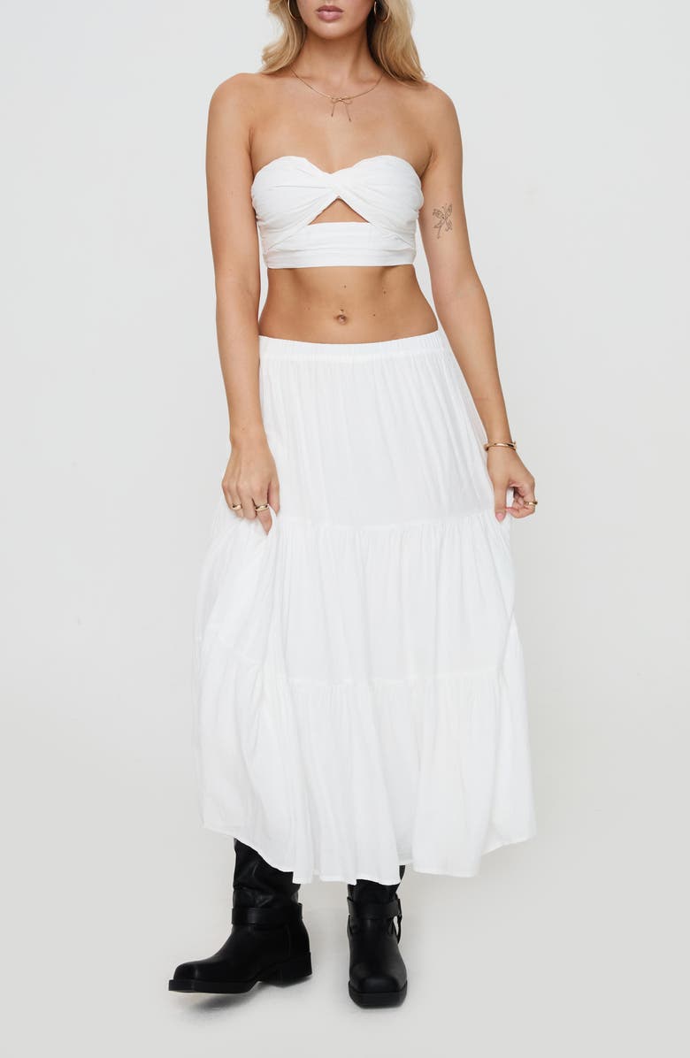 Princess Polly Allie Strapless Crop Top & Maxi Skirt Set, Alternate, color, 
