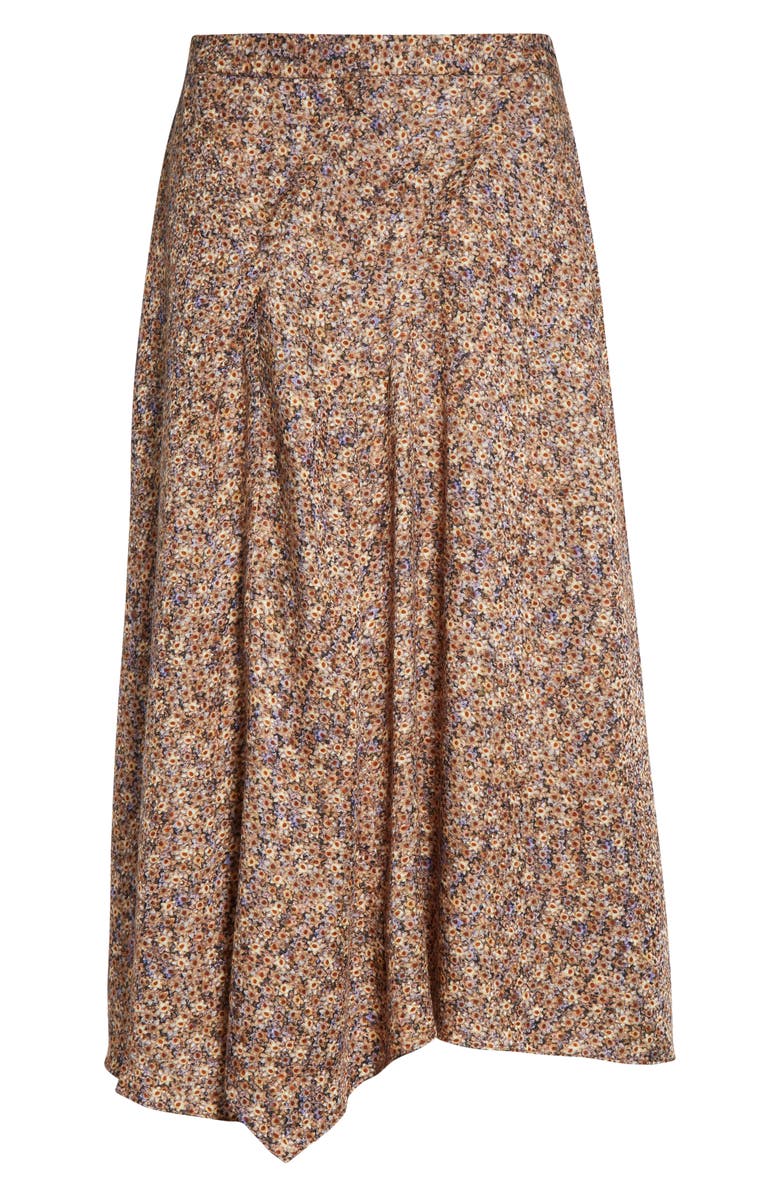 Isabel Marant Cacia Floral Jacquard Asymmetric Midi Skirt, Alternate, color, Ochre