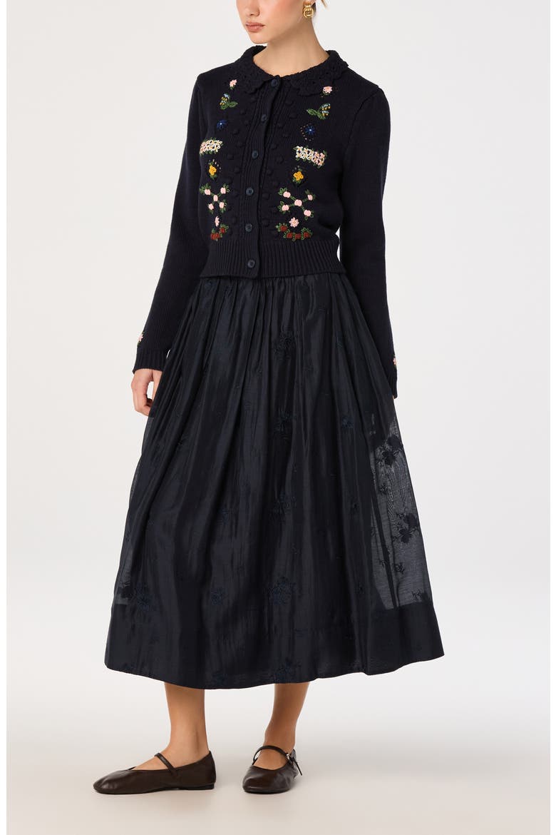 Dallyn Embroidered Cardigan, Alternate, color, NAVY FLORAL