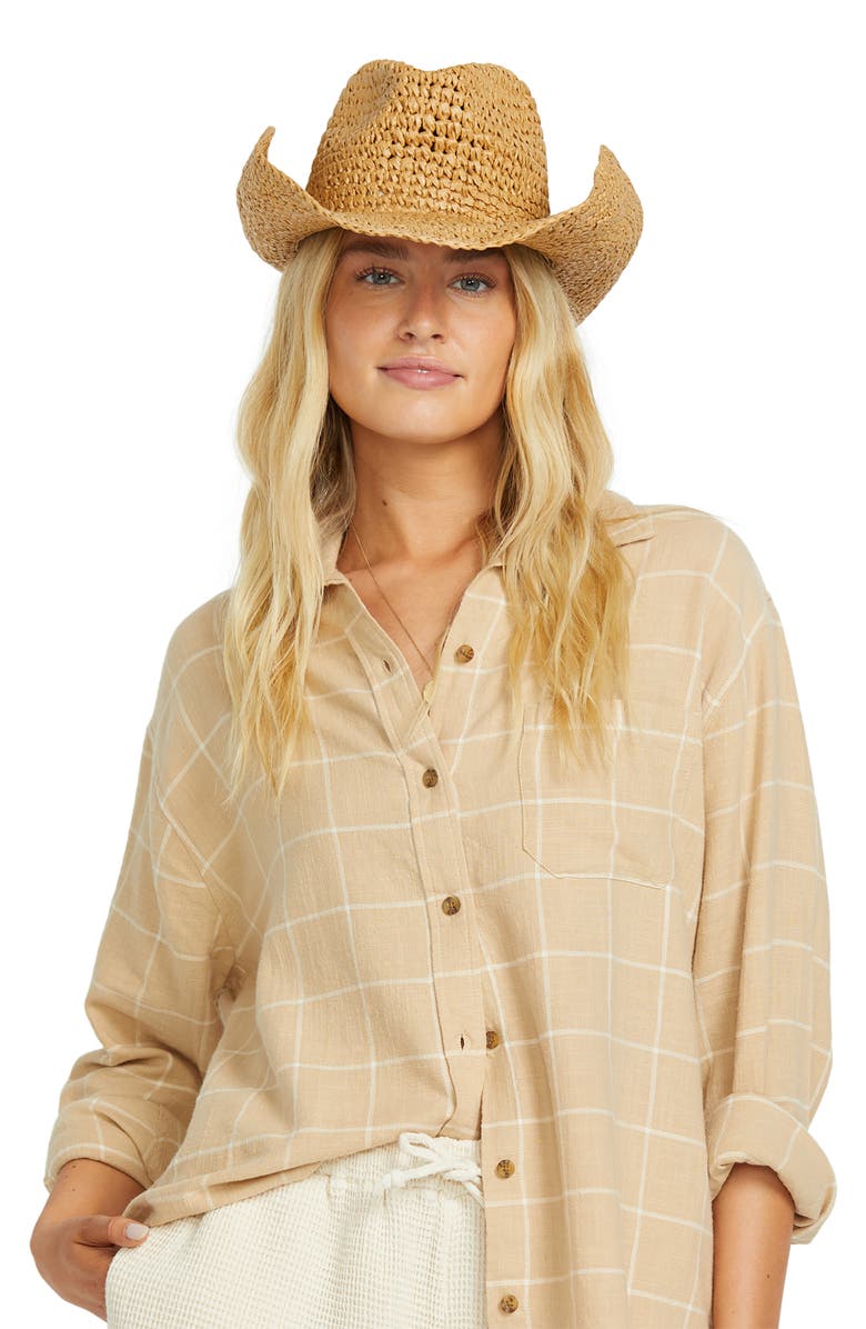 Billabong Take It West Straw Hat, Alternate, color, Natural
