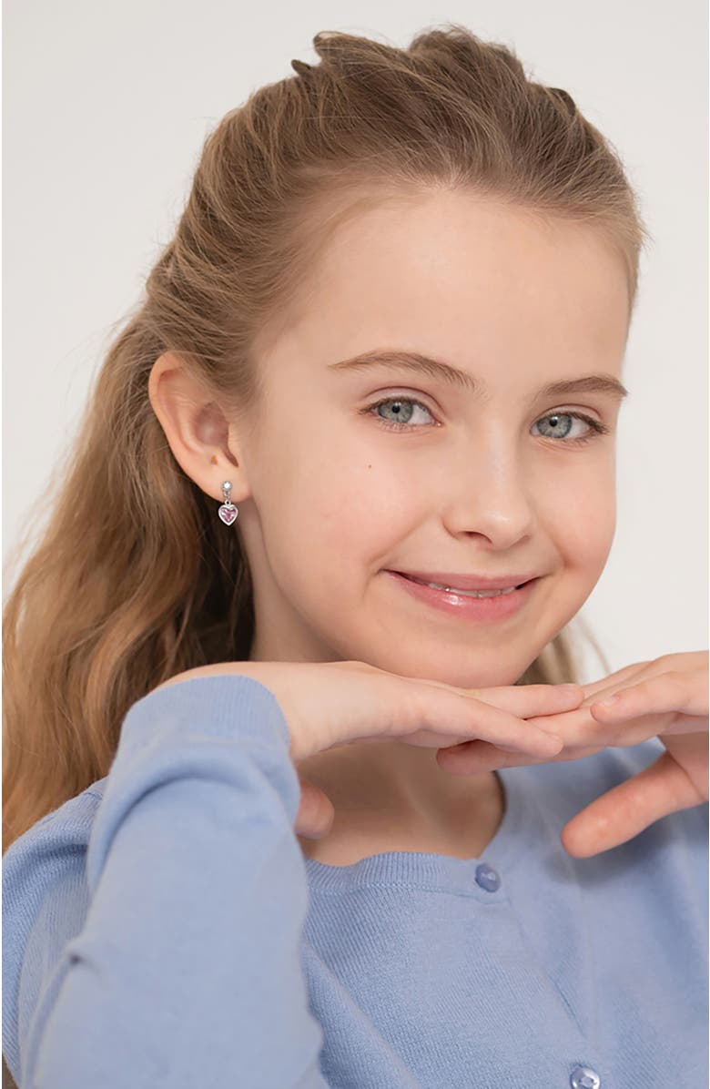 In Season Jewelry My First Dangle Hearts Girl Earrings, Alternate, color, Pink