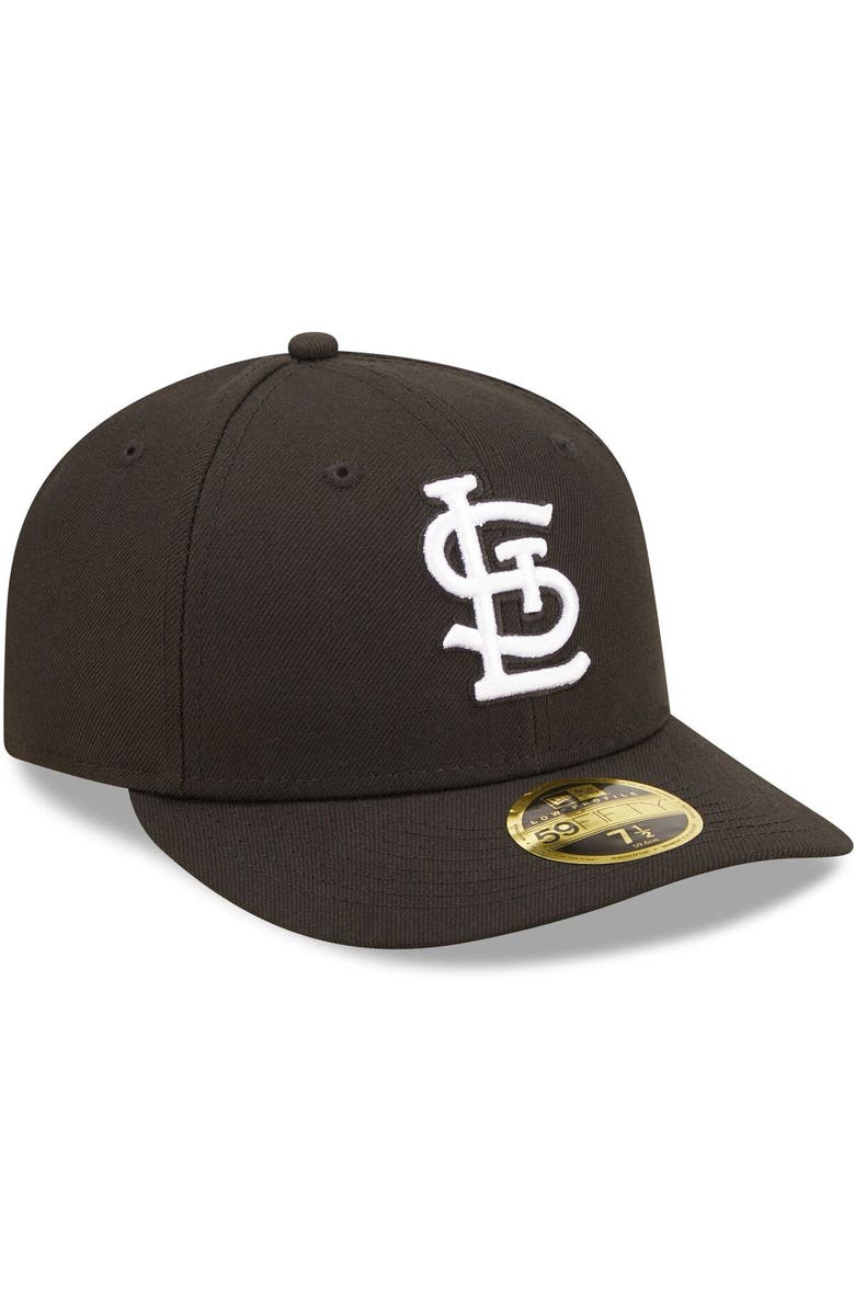 New Era Men's New Era St. Louis Cardinals Black & White Low Profile 59FIFTY Fitted Hat, Alternate, color, 
