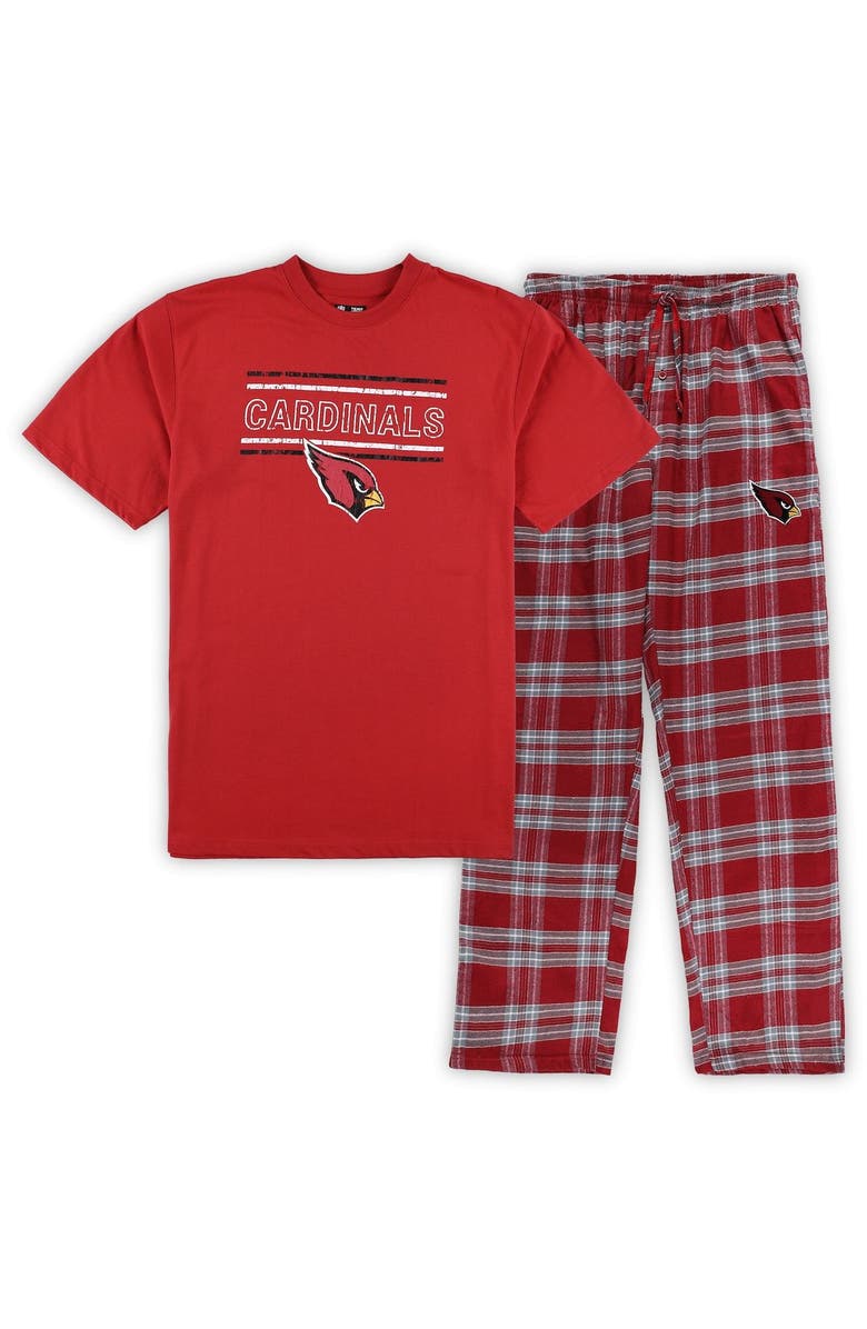 CONCEPTS SPORT Men's Concepts Sport Cardinal/Gray Arizona Cardinals Big & Tall Flannel Sleep Set, Alternate, color, 
