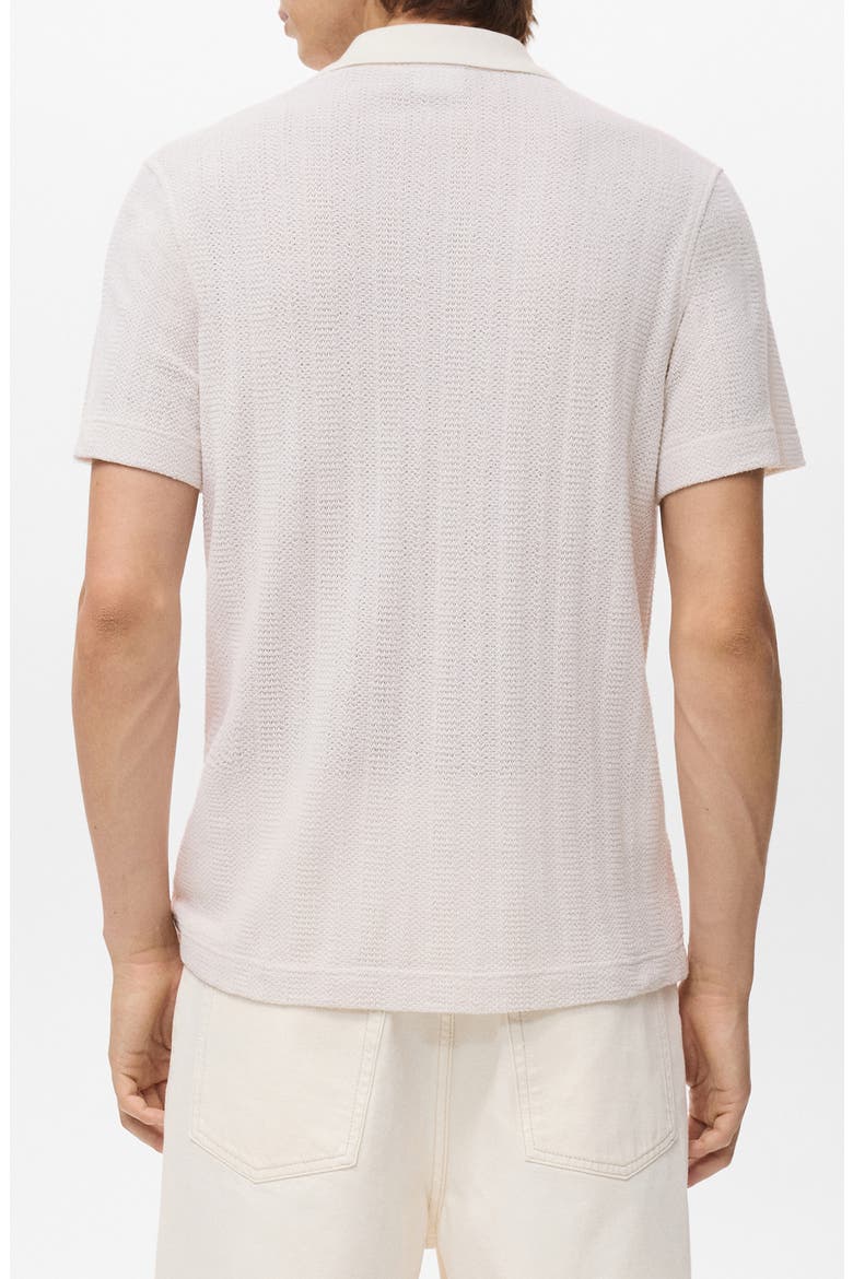 Regular Fit Openwork Polo, Alternate, color, OFF WHITE