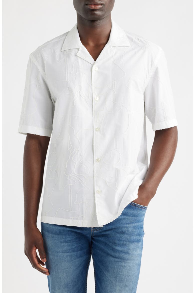 C-Lars Relaxed Fit Camp Shirt, Main, color, WHITE