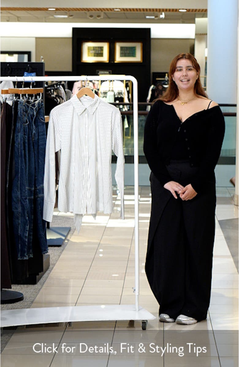 Stripe Stretch Cotton Poplin Button-Up Shirt, sales video thumbnail