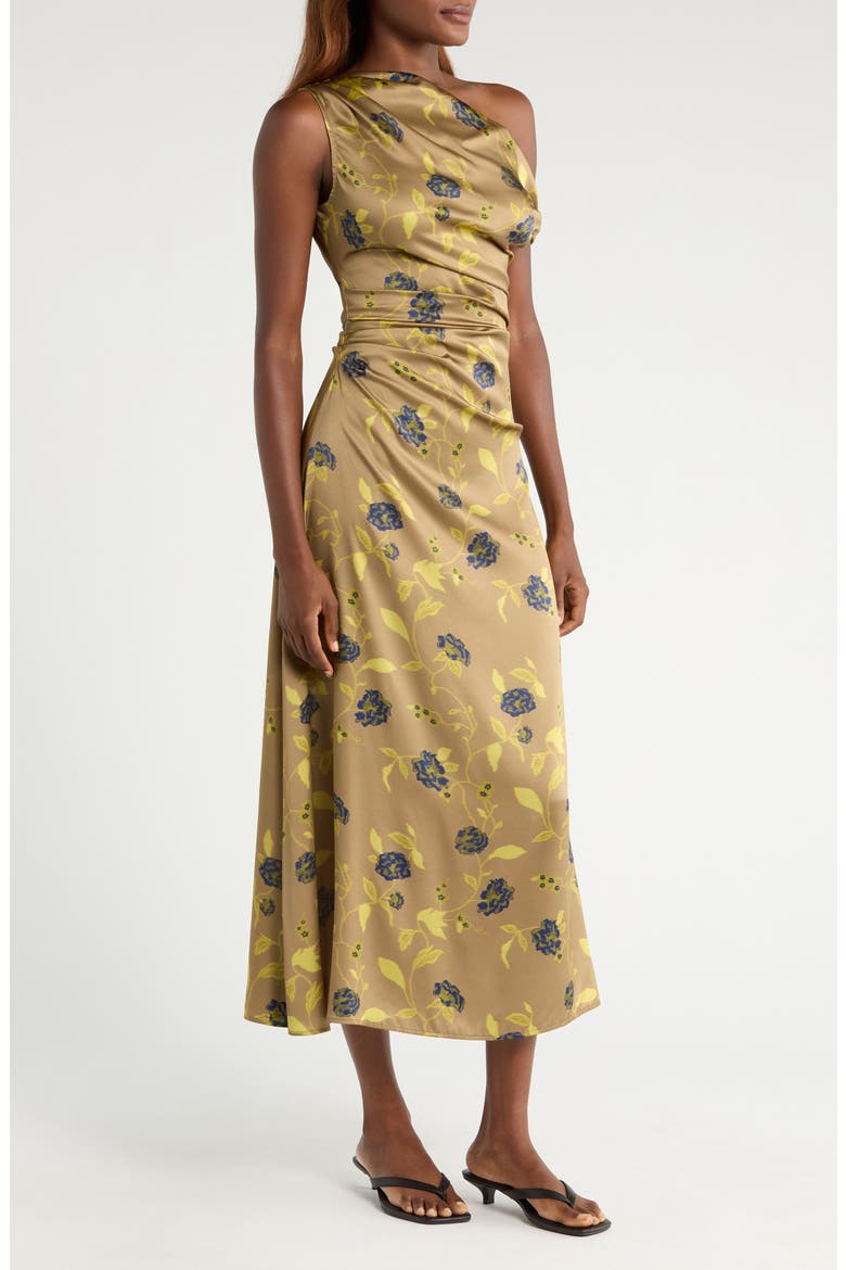 Phare One-Shoulder Stretch Silk Midi Dress, Alternate, color, VINTAGE FLORAL