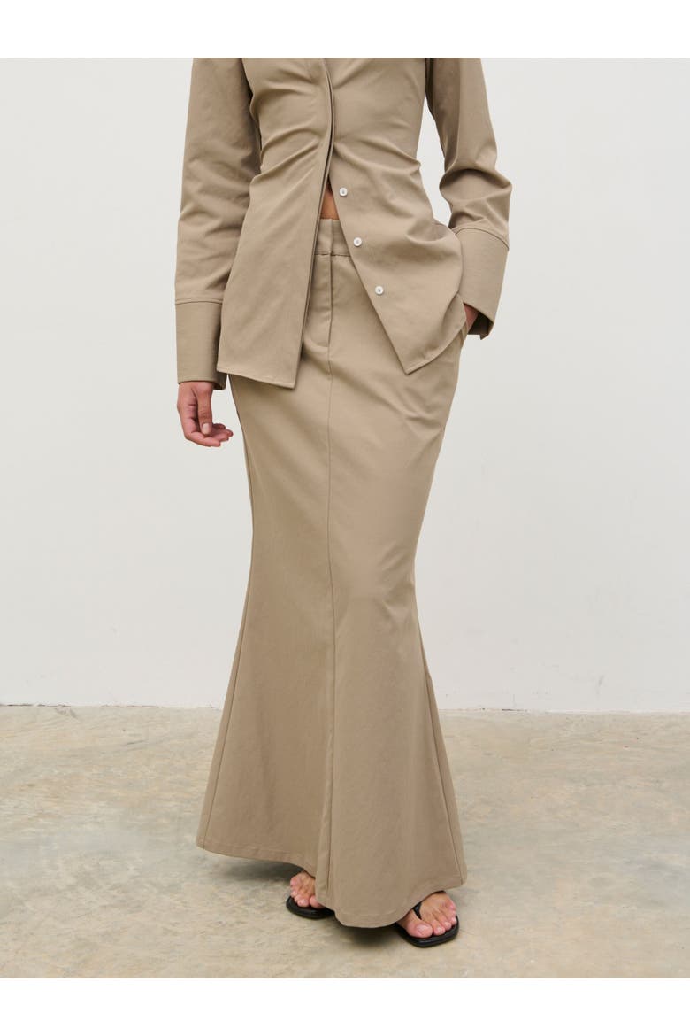 Myley Flare Maxi Skirt, Alternate, color, Beige