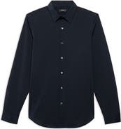Theory Sylvain ND Structure Knit Button-Up Shirt