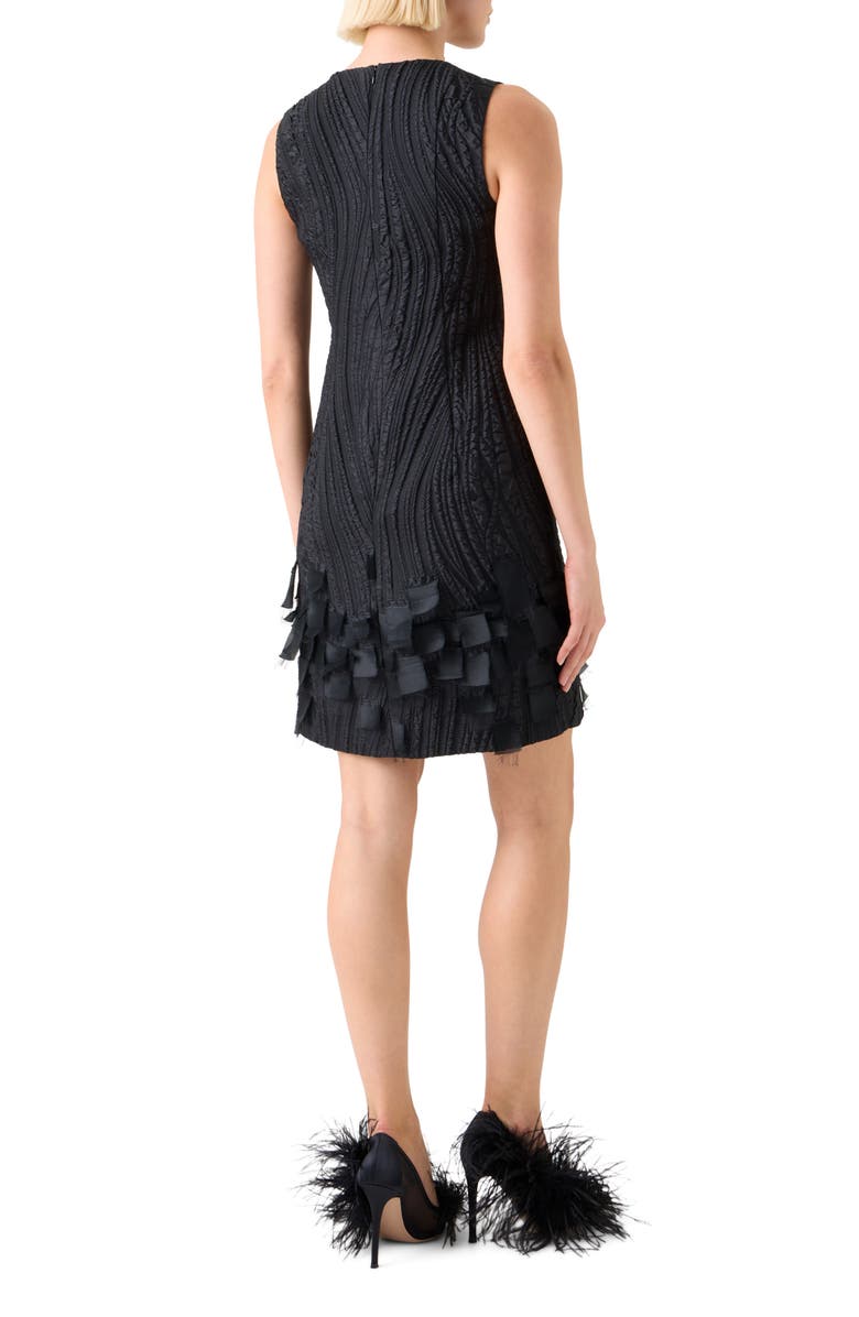 Akris Waves Jacquard Sheath Dress, Alternate, color, Black