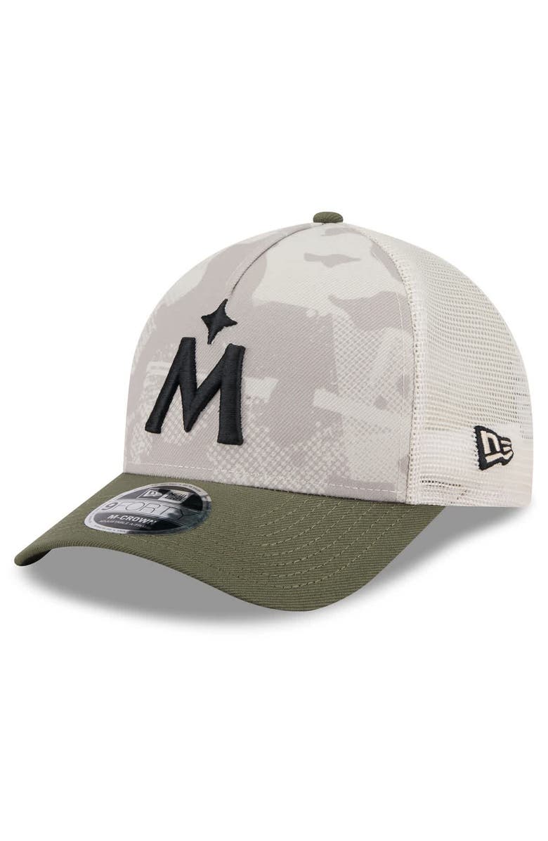 New Era Men's New Era Light Beige/Olive Minnesota Twins 2025 Armed Forces Day 9FORTY M-Crown A-Frame Adjustable Hat, Alternate, color, Light Beige