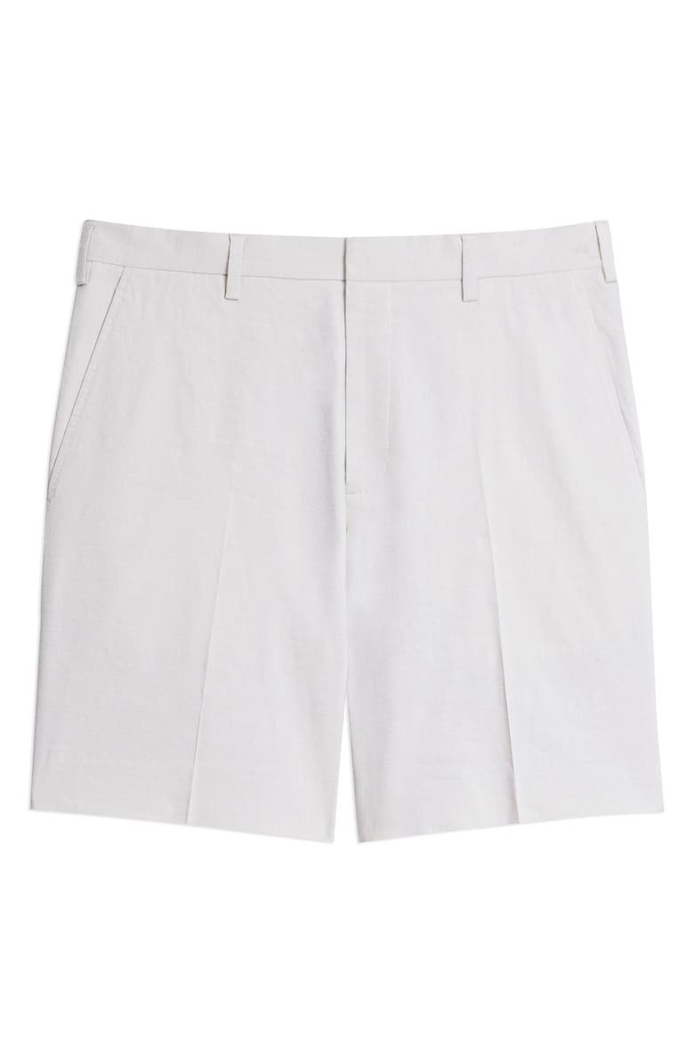 Theory Stretch Linen Blend Shorts, Alternate, color, Silver Cloud
