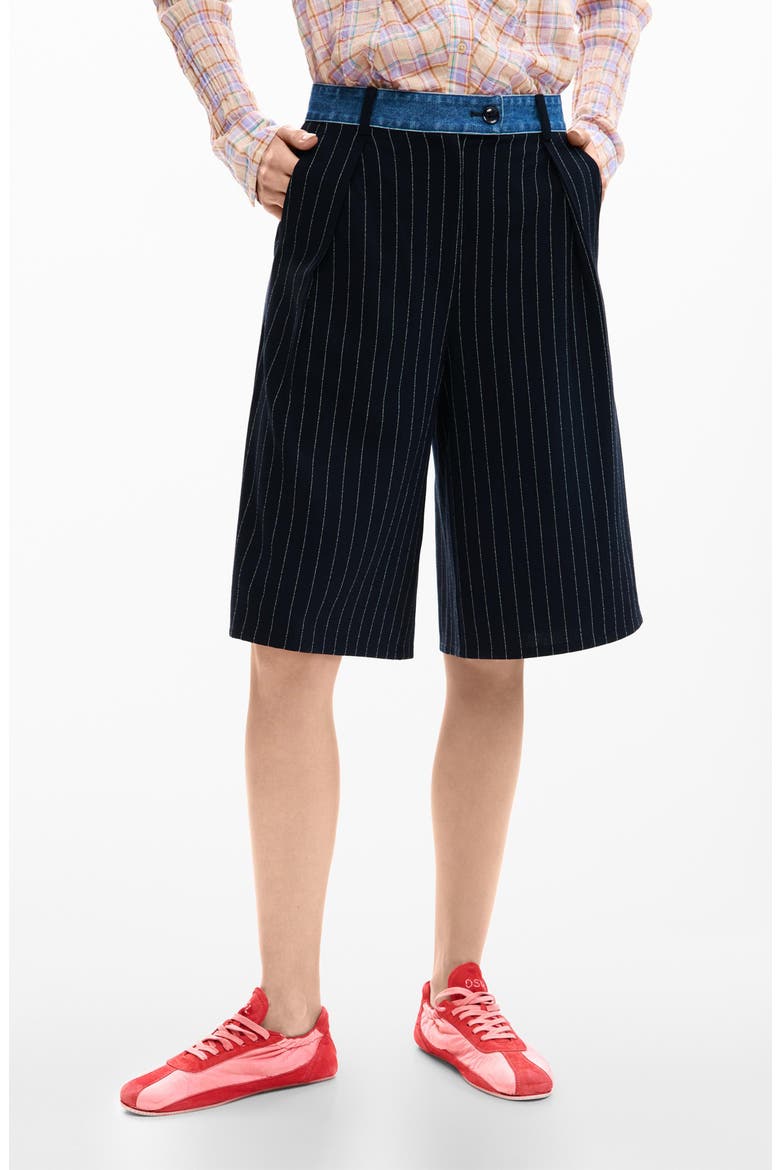 Pinstripe Shorts, Main, color, DARK BLUE