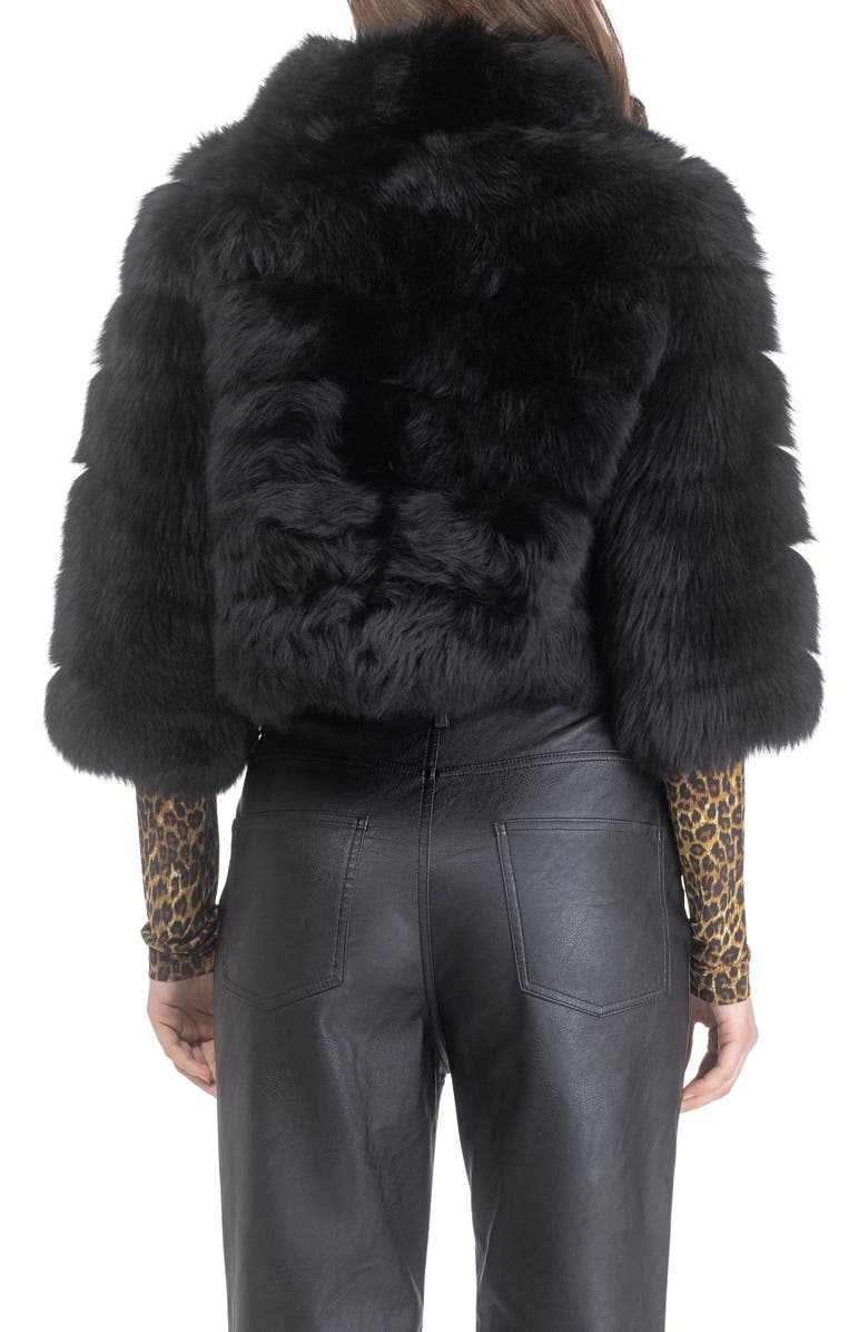 GORSKI Genuine Shearling Bolero, Cropped Sleeves, Alternate, color, Black