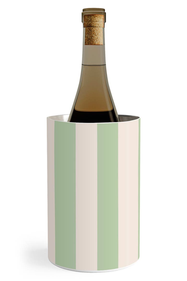 Veritcal Stripes Stainless Steel Wine Chiller, Main, color, CREAM