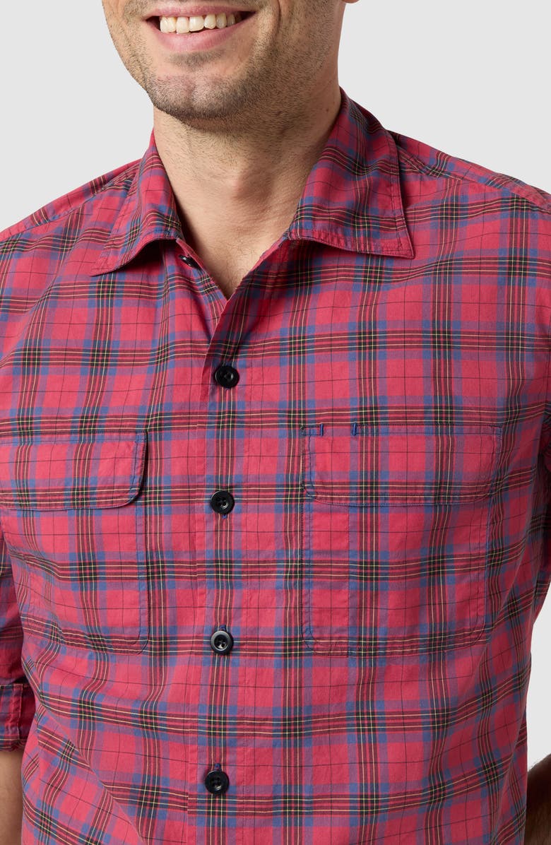 Sid Mashburn Luke Plaid Work Shirt, Alternate, color, Leslie Red Tartan