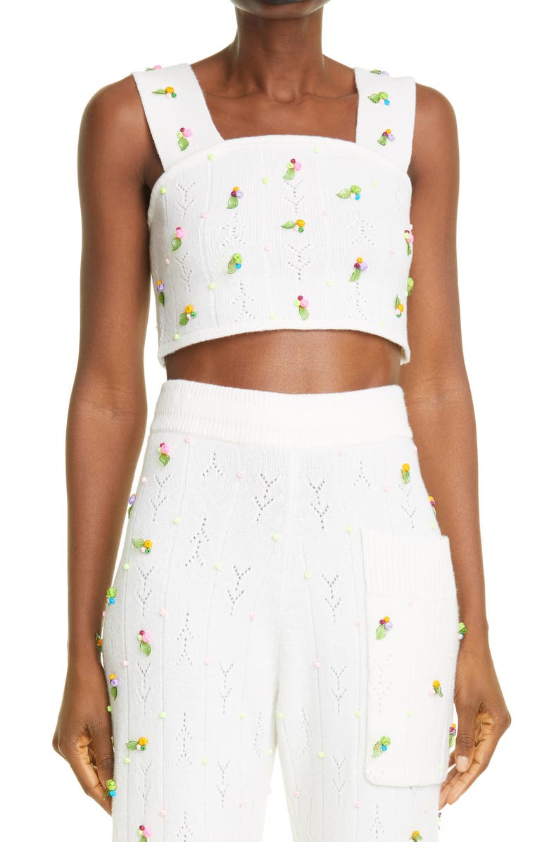 YanYan Rosie Knit Lambswool Crop Top, Main, color, 