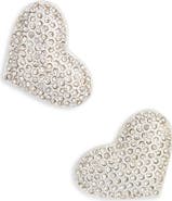 NORDSTROM RACK Pavé Crystal Heart Stud Earrings