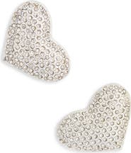 NORDSTROM RACK Pavé Crystal Heart Stud Earrings