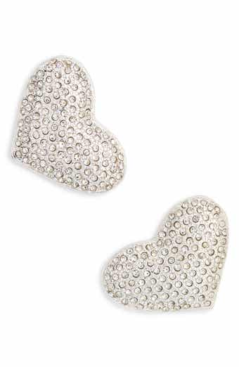 NORDSTROM RACK Pavé Crystal Heart Stud Earrings