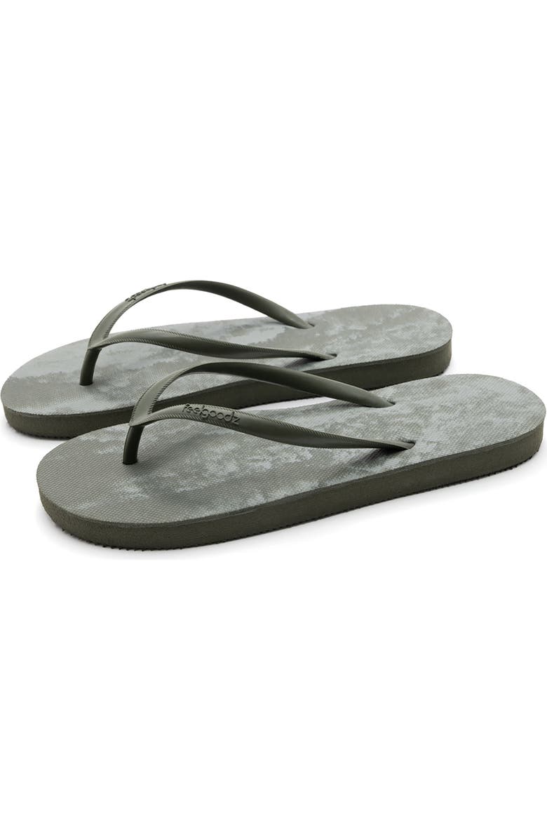 Feelgoodz Women's Slimz Remix Natural Rubber Flip-Flip Thong Sandals, Main, color, Mangrove
