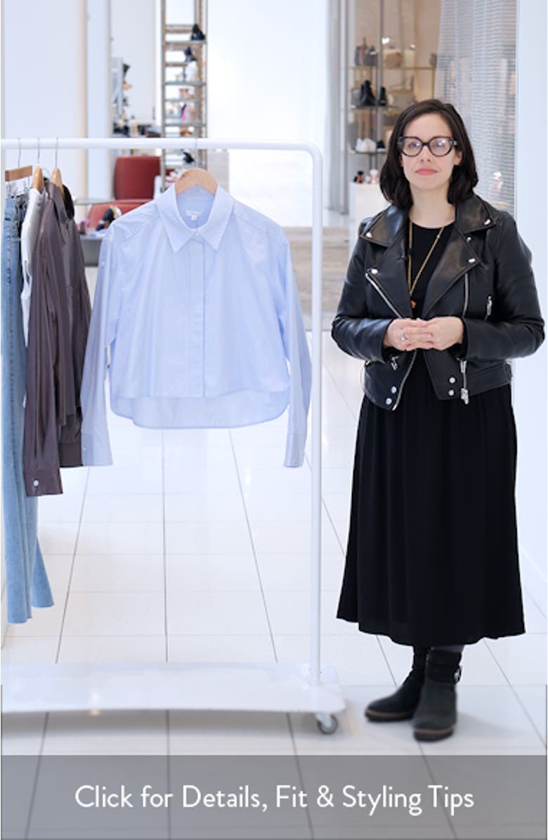 Maude Long Sleeve Roll Tab Crop Shirt, sales video thumbnail